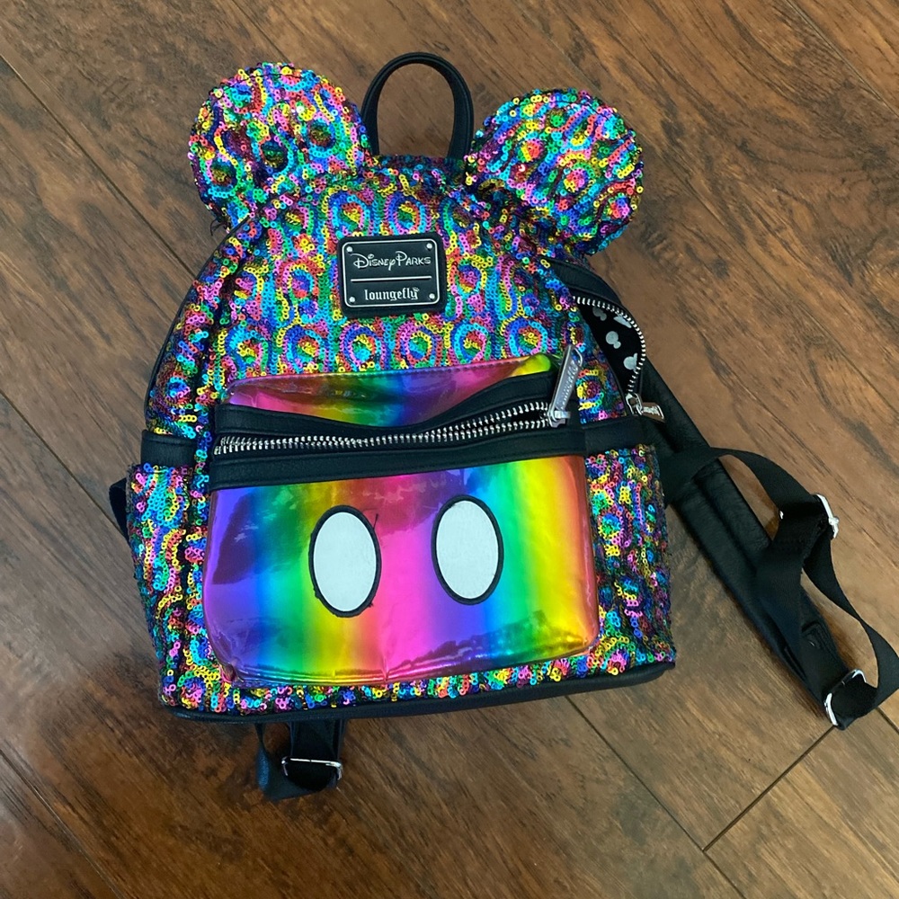 Disney Rainbow sequin Loungefly mini Backpack